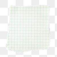 Green png grid paper note, stationery element, transparent background