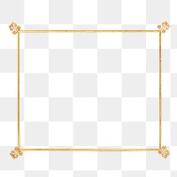 Antique gold frame png, transparent background