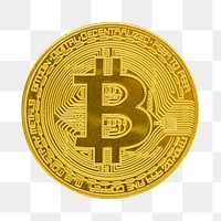 Golden bitcoin design element 
