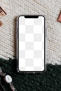 Blank smartphone screen mockup transparent png