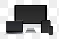 Digital devices screen png mockup