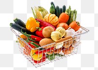 Vegetable basket png clipart, healthy lifestyle shopping 