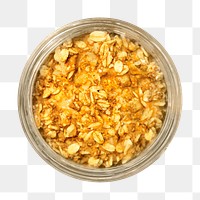 Png baked oats sticker, food photography, transparent background