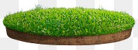 3D grass ground png sticker on transparent background