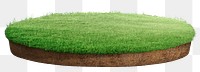 3D grass ground png sticker on transparent background