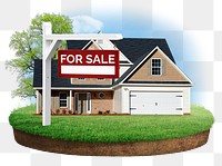 House for sale png sticker, real estate concept on transparent background