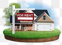 House for rent png sticker, real estate concept on transparent background