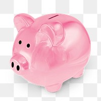 Piggy bank png sticker, finance image on transparent background