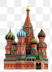 St. Basil's Cathedral png clipart, Russian famous landmark, transparent background