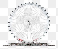 London Eye png transparent, UK's famous ferris wheel, transparent background