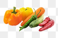 Chillies, peppers png clipart, organic vegetables set