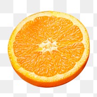 Sliced orange png sticker, citrus fruit on transparent background