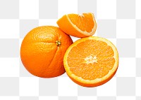 Sliced orange png sticker, citrus fruit on transparent background