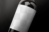 Wine bottle png mockup, blank label