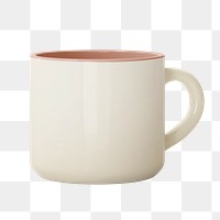 Cream png ceramic coffee cup on transparent background