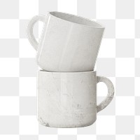 Marble png ceramic coffee cup on transparent background