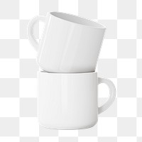 White png ceramic coffee cup on transparent background