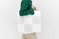 Tote bag png mockup reusable eco-friendly shopping bag