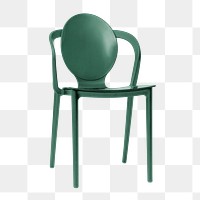 Green png modern shape dining chair on transparent background