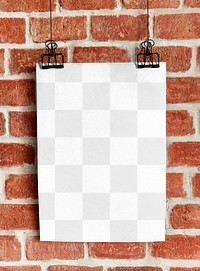 Poster png mockup, transparent paper