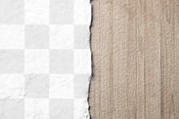 Torn paper png mockup on wooden table 