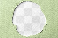 Torn paper png mockup, green design