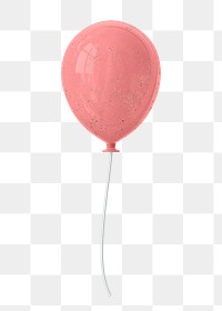 Pink balloon 3d png clipart, birthday design element, transparent background