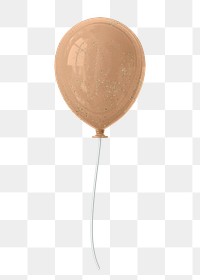 Brown balloon 3d png clipart, birthday design element, transparent background