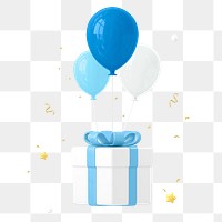 Gift box sticker png, 3d birthday graphic, transparent background