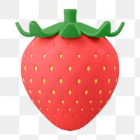 Strawberry png sticker, 3d fruit graphic on transparent background