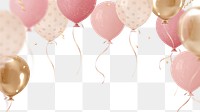 Pink balloon 3d frame png, birthday graphic, transparent background