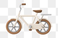 3D bicycle png sticker, brown vehicle illustration on transparent background