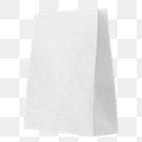 White grocery png bag, 3D object illustration on transparent background