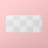 Movie ticket png mockup transparent, 3D illustration