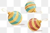 Christmas baubles png sticker, transparent background