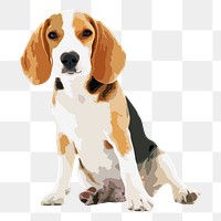 Beagle puppy png sticker, transparent background