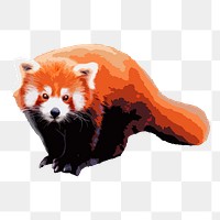 Red panda png sticker, transparent background