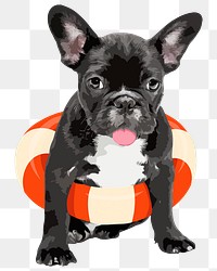 Beach fun dog png sticker, transparent background