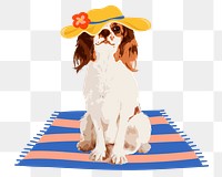 Summer vacation dog png sticker, transparent background