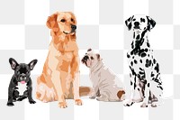 Cute dogs png border sticker, transparent background