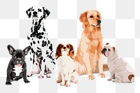 Cute dogs png border sticker, transparent background