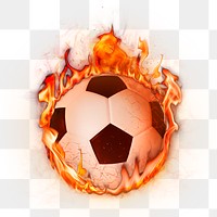 Flaming football png clipart, sports aesthetic in neon
