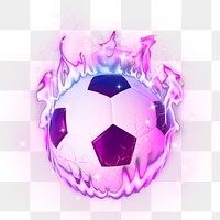 Flaming football  png clipart, sports aesthetic in neon pink