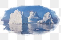 Watercolor iceberg png clipart, environment aesthetic on transparent background