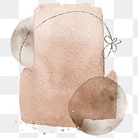 Simple watercolor png sticker, brown geometric shape design, transparent background