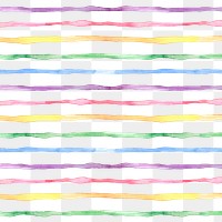 Bright stripe png seamless pattern, aesthetic watercolor design, transparent background