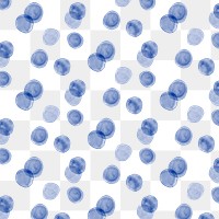 Png polka dot seamless pattern, indigo blue watercolor design, transparent background