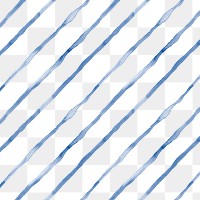 Blue stripe png seamless pattern, aesthetic watercolor design, transparent background