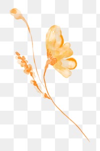 Orange flower png sticker, floral watercolor design, transparent background