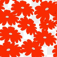 Paper craft png floral pattern, red design, transparent background